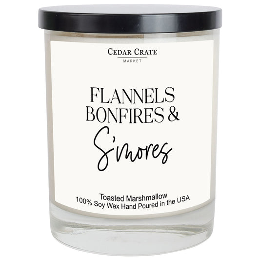 Flannels, Bonfires & S'mores - Fall Candle - Autumn Decor