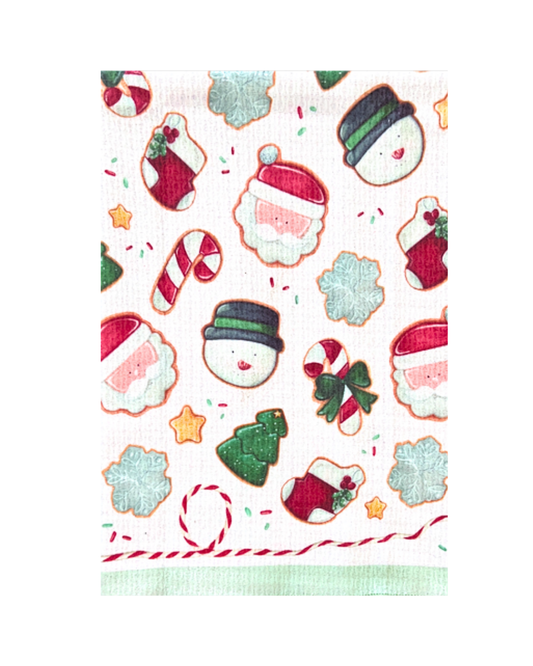 Christmas Cookies Double-Sided Tea Towel | Holiday Kitchen Gift