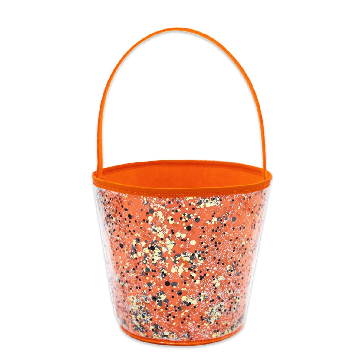 Confetti Trick-or-Treat Orange Halloween Candy Bucket
