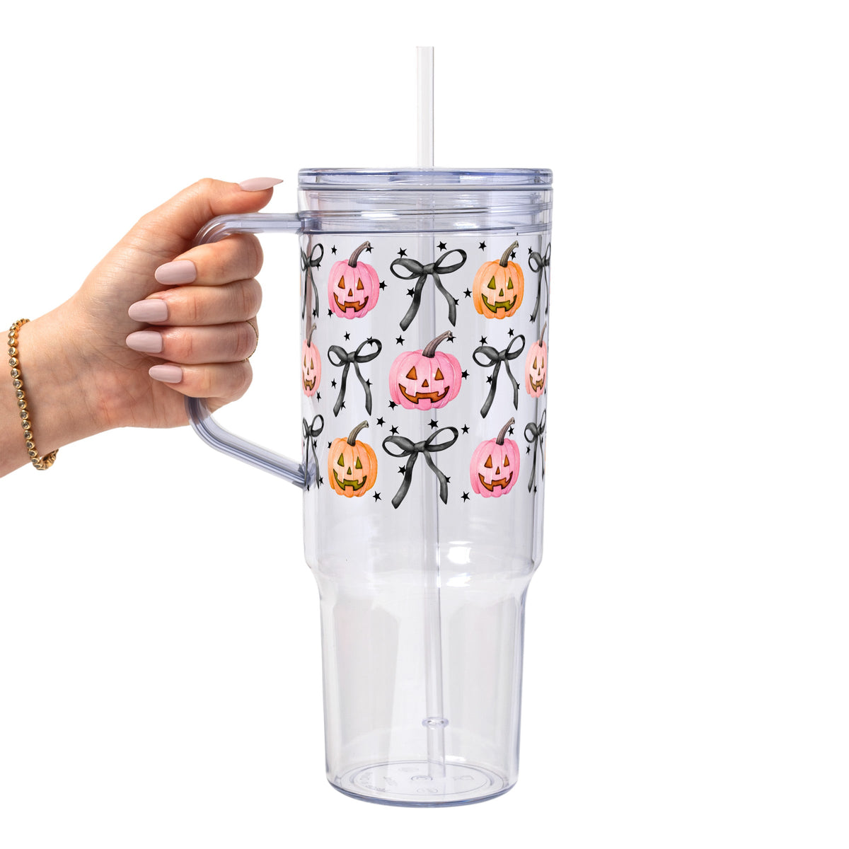 Halloween Coquette Pumpkins Glass Cups