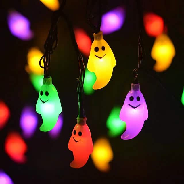 Halloween Cute Ghost LED String Lights Upholstery Lights