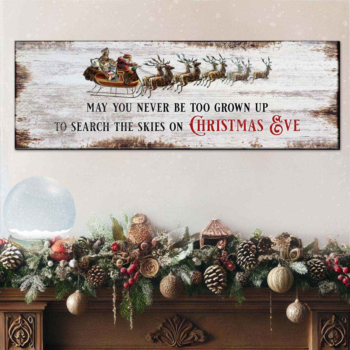 Christmas Eve Canvas Sign | Holiday Wall Art Gift