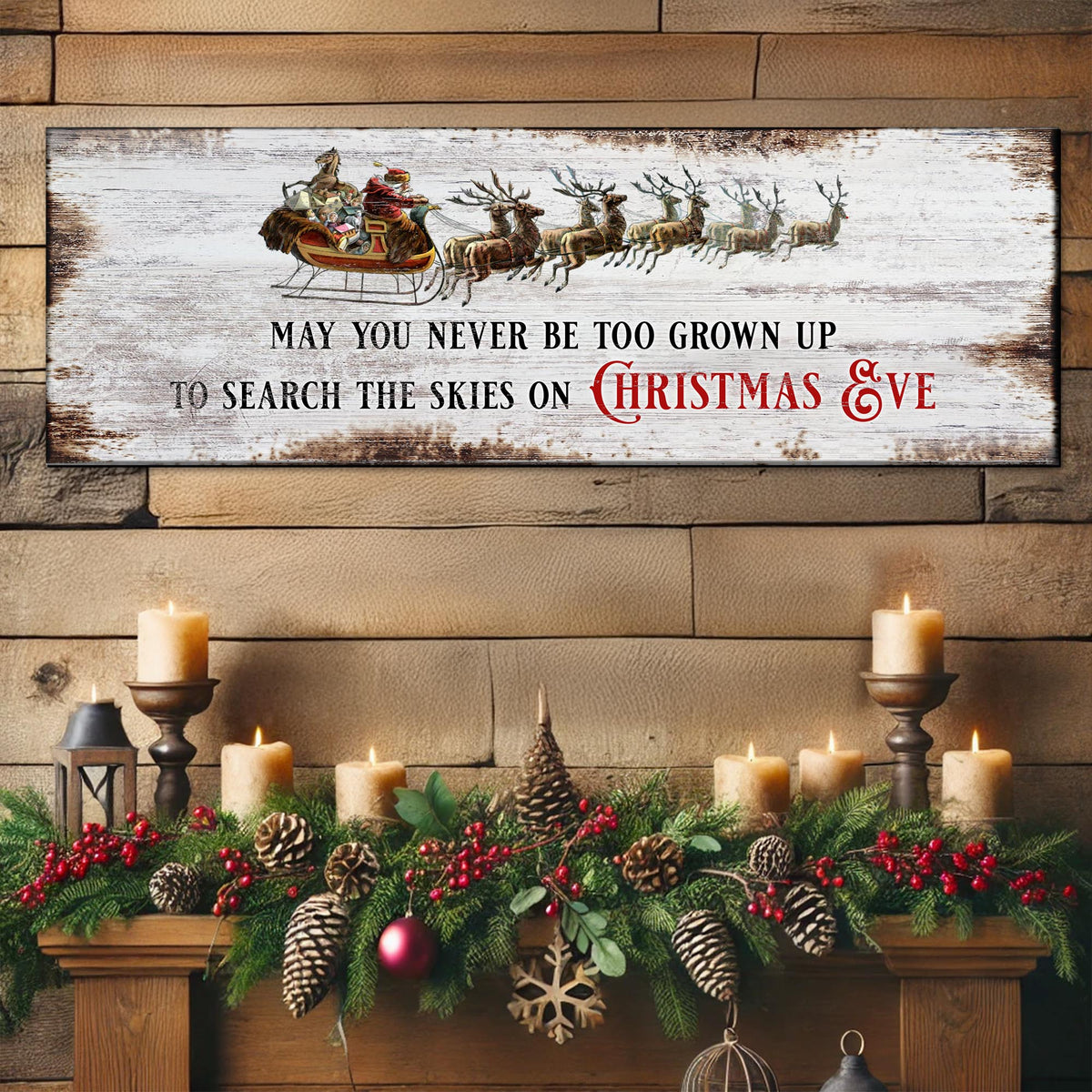 Christmas Eve Canvas Sign | Holiday Wall Art Gift