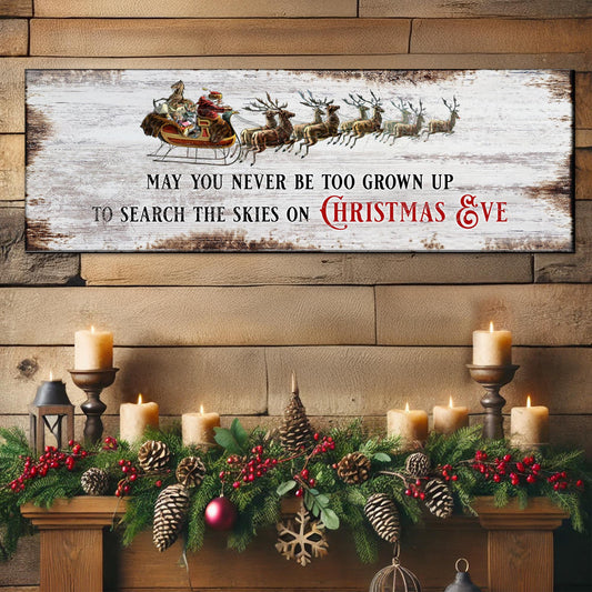 Christmas Eve Canvas Sign | Holiday Wall Art Gift