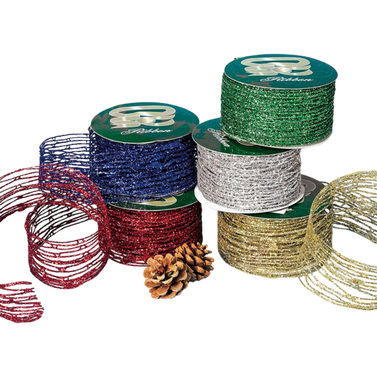 Glitter Mesh Ribbon - 2.5" x 5 Yard -